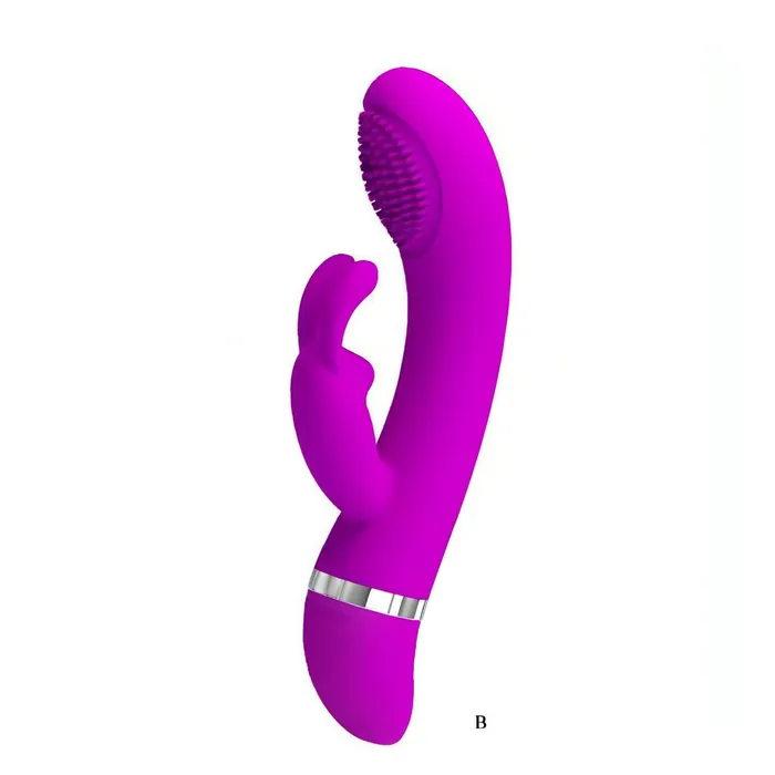 Vibrators | Vibratore Rabbit Christ con funzione di tickling - Viola/Bianco - Pretty Love