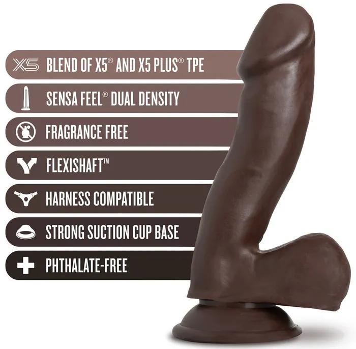 Blush Dildos Au Naturel Troy 6 Inch Dildo Chocolate