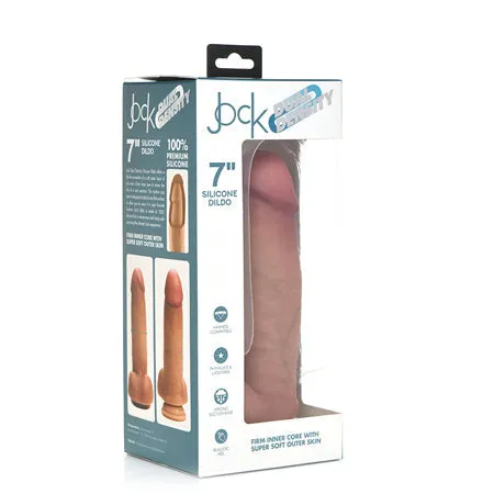 Curve Toys Jock Dual Density 7 in Silicone Dildo with Balls Suction Cup Light Curve Novelties Dildos