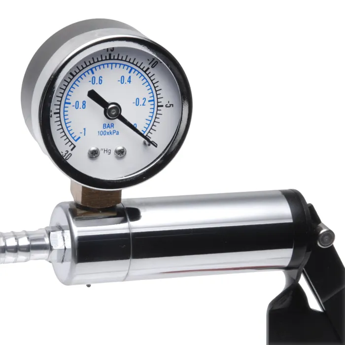 Deluxe Steel Handle Pump With 2.25 Inches Penis Cylinder | XR Brands Size Matters Male Sex Toys Deluxe Steel Handle Pump With 2.25 Inches Penis Cylinder | XR Brands Size Matters Male Sex Toys