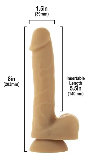 Dildos | BMS Addiction Andrew 8in Bendable Dong Caramel