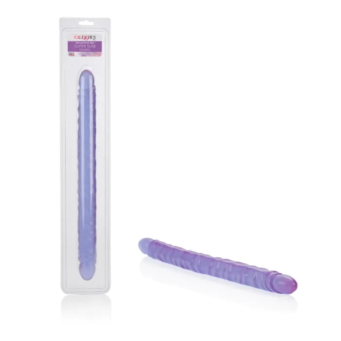 Dildos CalExotics Slim Jim Duo 17 Inches Veined Super Slim Dong Purple