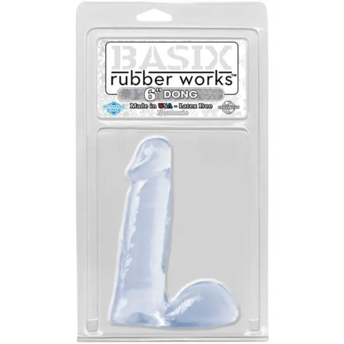 Dildos Pipedream Basix Rubber Works 6 Inch Dong Clear