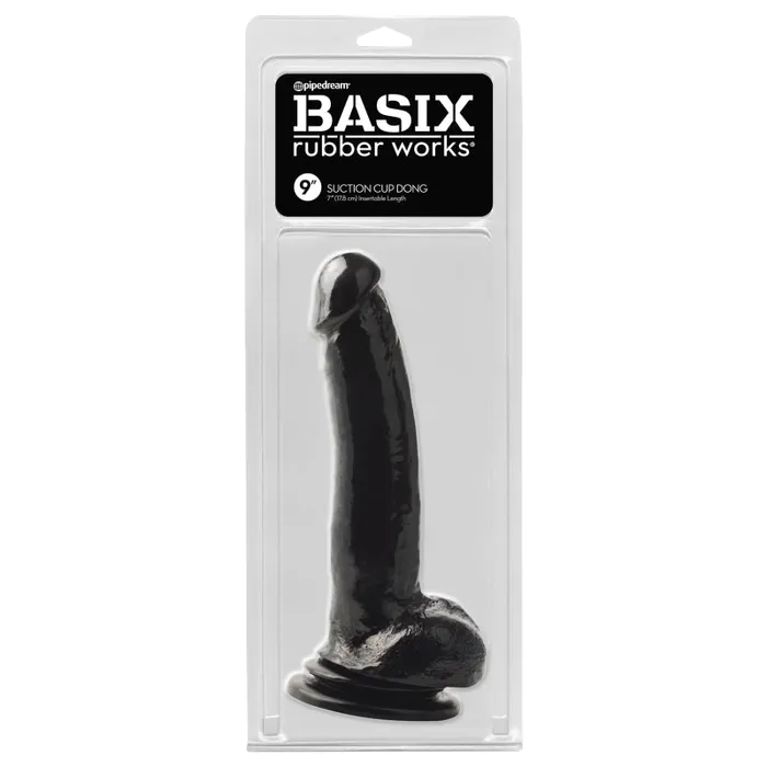Dildos | Pipedream Basix Rubber Works 9 Inch Suction Cup Dong - Black Dildos | Pipedream Basix Rubber Works 9 Inch Suction Cup Dong - Black