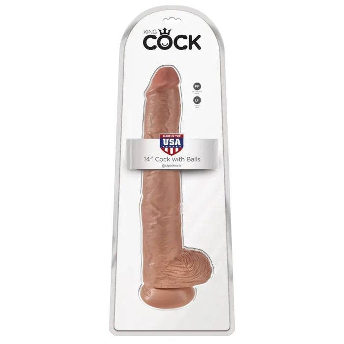 Dildos Pipedream King Cock 14 Cock With Balls Tan