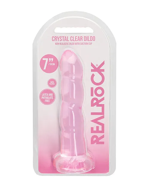 Dildos Shots America Shots Realrock Crystal Clear Non Realistic 7 Dildo Pink