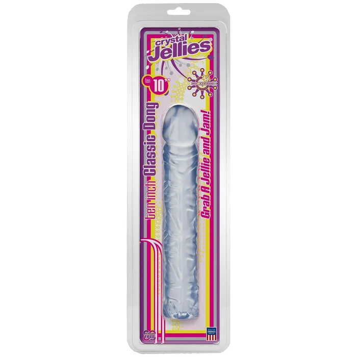 Doc Johnson Dildos Crystal Jellies Classic Dong 10 Inch Clear