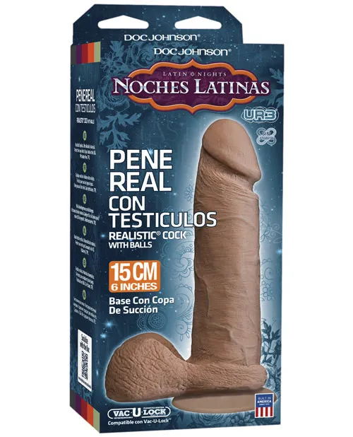 Doc Johnson Dildos Noches Latinas Ultraskyn Pene Real Con Testiculos 6 Caramel