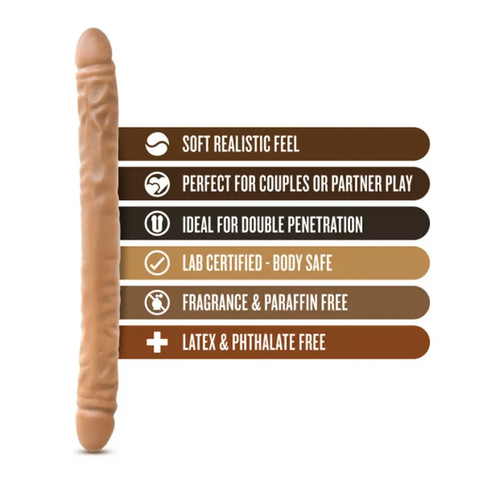 Dr Skin 18 Inch Double Dildo Mocha Blush Novelties Dildos