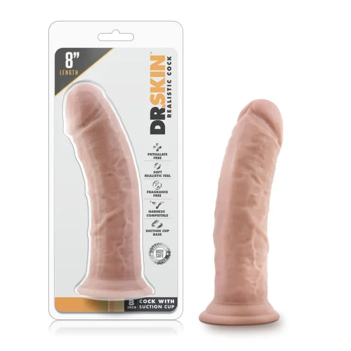 Dr. Skin - 8 Inch Cock W / Suction Cup - Vanilla | Blush Novelties Dildos Dr. Skin - 8 Inch Cock W / Suction Cup - Vanilla | Blush Novelties Dildos