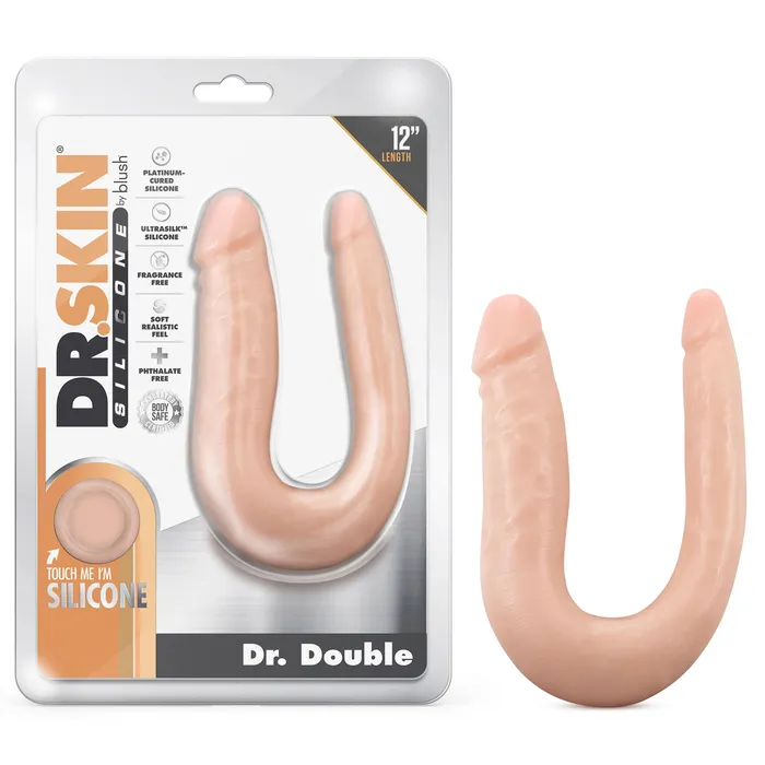Dr Skin Silicone Dr Double 12 Inch Double Dong Vanilla Blush Dildos