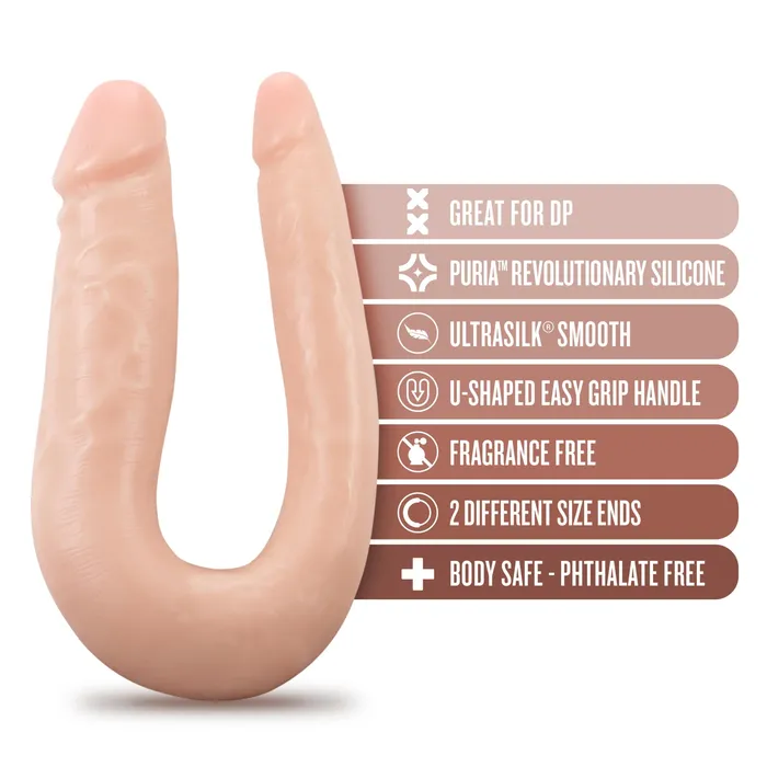 Dr. Skin Silicone - Dr. Double - 12 Inch Double  Dong - Vanilla | Blush Dildos