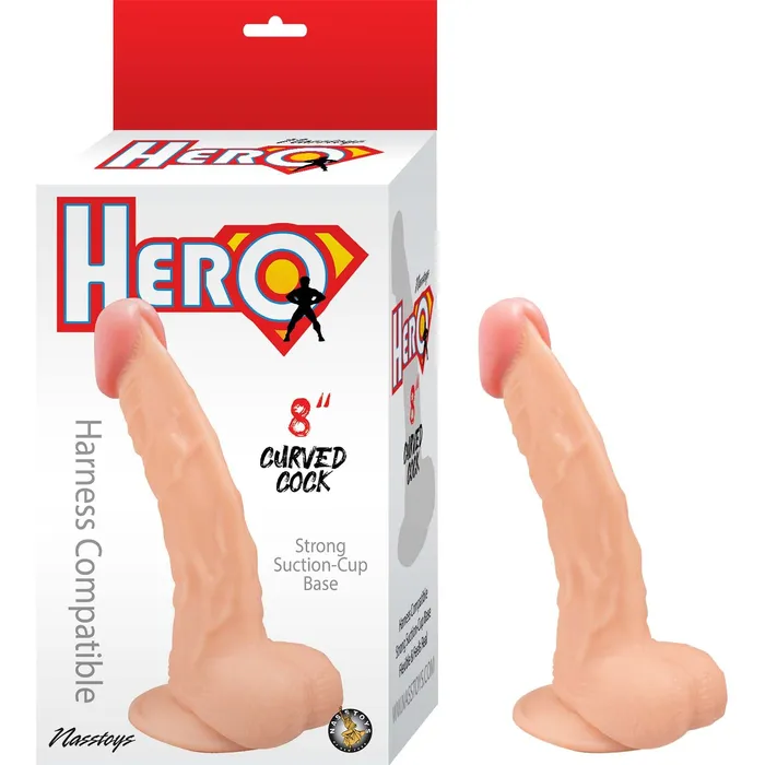Hero 8in Curved Cock White Nasstoys Dildos