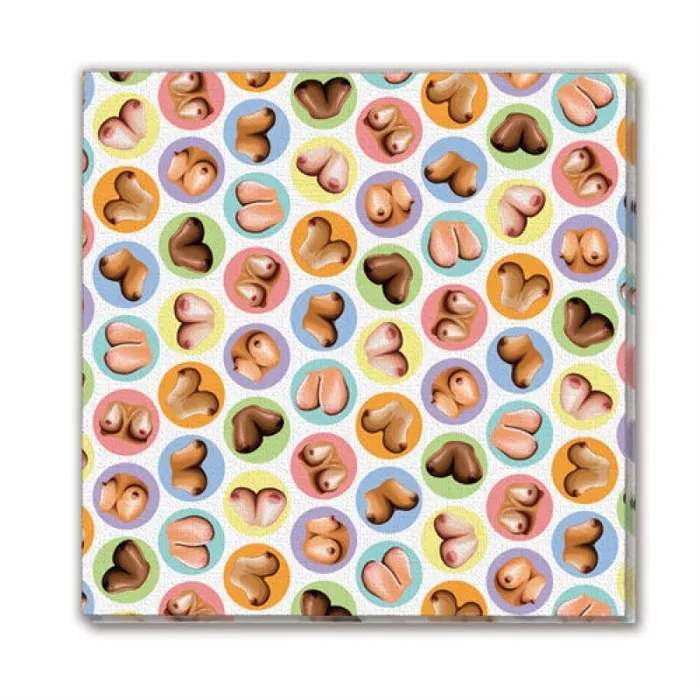 Little Genie Male Sex Toys Mini Boobs Napkins 8 Pack