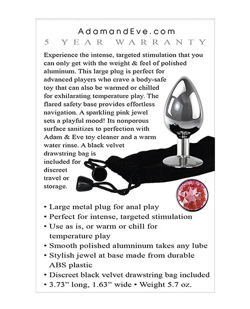 Male Sex Toys | Adam & Eve Pink Gem Anal Plug Large - Evolved Novelties