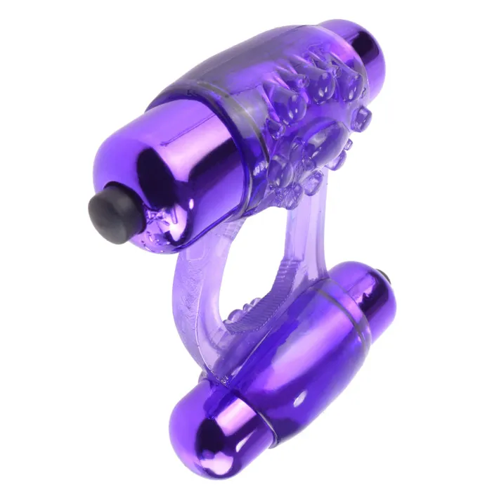 Male Sex Toys Pipedream Fantasy CRingz DuoVibrating Super Ring Purple