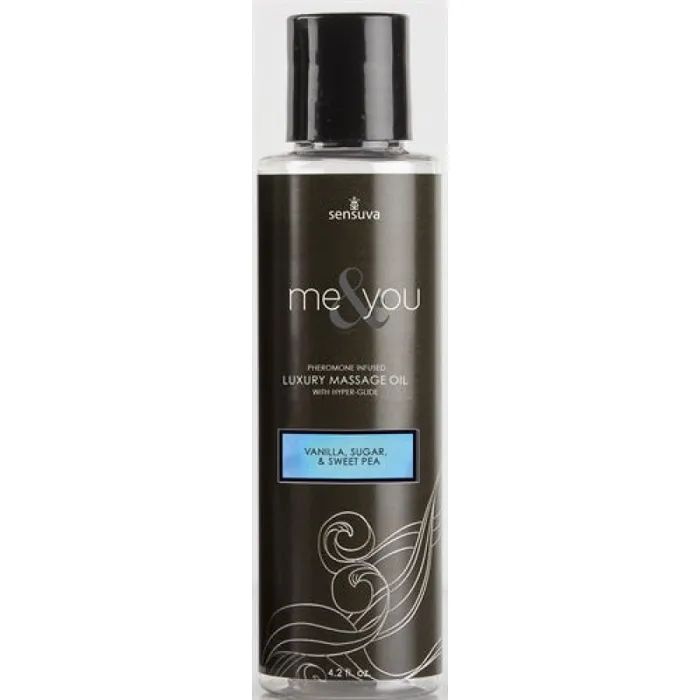 Me and You Massage Oil Vanilla Sugar and Sweet Pea 42 Oz Sensuva Dildos