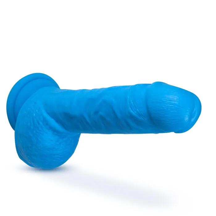 Neo Elite 9in Dual Density Cock /w Balls Neon Blue | Blush Novelties Dildos