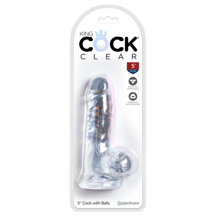 Pipedream King Cock Clear 5 Cock With Balls Dildos