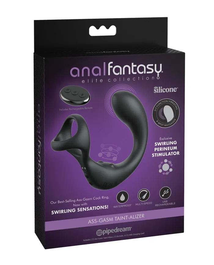 Anal Fantasy Elite AssGasm TaintAlizer PSpot Vibrator Black Pipedream Products Anal