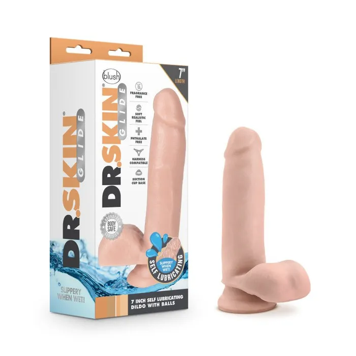 Blush Novelties Dildos Dr Skin Glide 7 Inch Self Lubricating Dildo Flesh 178 cm Dong Blush Novelties Dildos Dr Skin Glide 7 Inch Self Lubricating Dildo Flesh 178 cm Dong