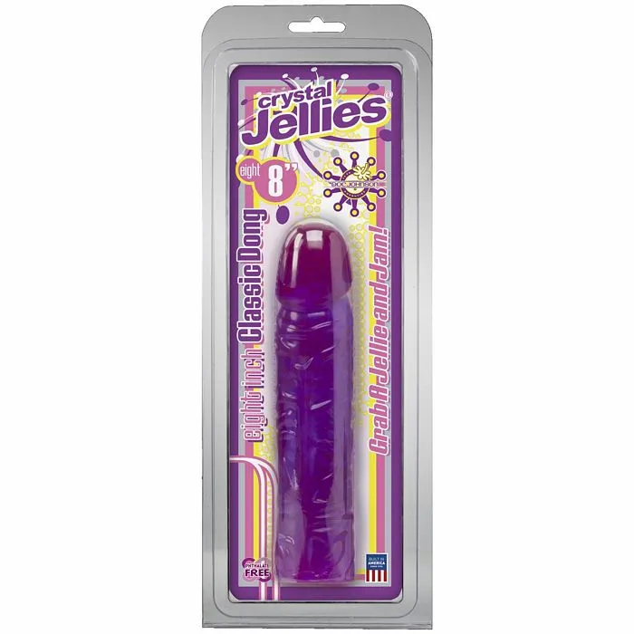 Dildos Crystal Jellies Crystal Jellies 8 inch Classic Dildo Purple