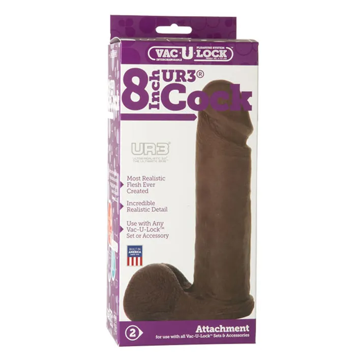Dildos Doc Johnson Doc Johnson VacULock 8in UR3 Cock Black