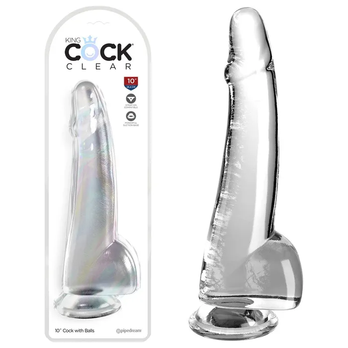 Dildos King Cock 10 Cock with Balls Clear Pipedream