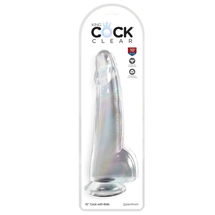 Dildos King Cock 10 Cock with Balls Clear Pipedream Dildos King Cock 10 Cock with Balls Clear Pipedream