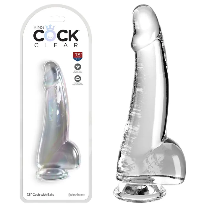 Dildos Pipedream King Cock 75 Cock with Balls Clear