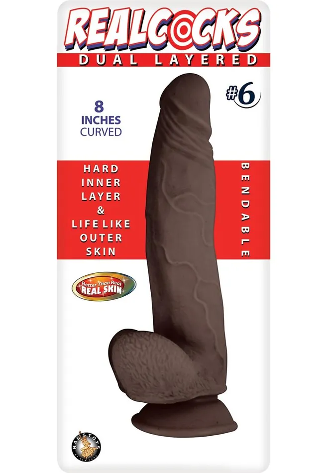 Dildos Realcocks Realcocks Dual Layered 6 Bendable Dildo Curved Dildos Realcocks Realcocks Dual Layered 6 Bendable Dildo Curved