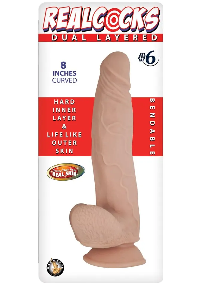 Dildos Realcocks Realcocks Dual Layered 6 Bendable Dildo Curved Dildos Realcocks Realcocks Dual Layered 6 Bendable Dildo Curved