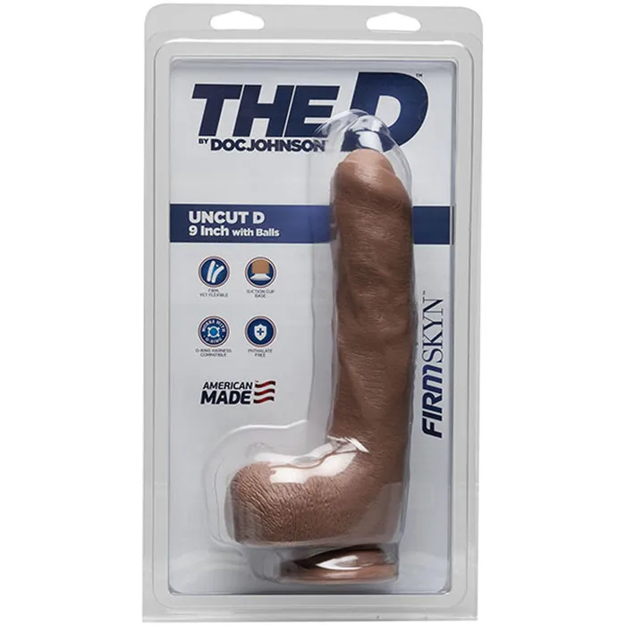 Dildos The D Uncut D 9 Inch With Balls Firmskyn Caramel Doc Johnson