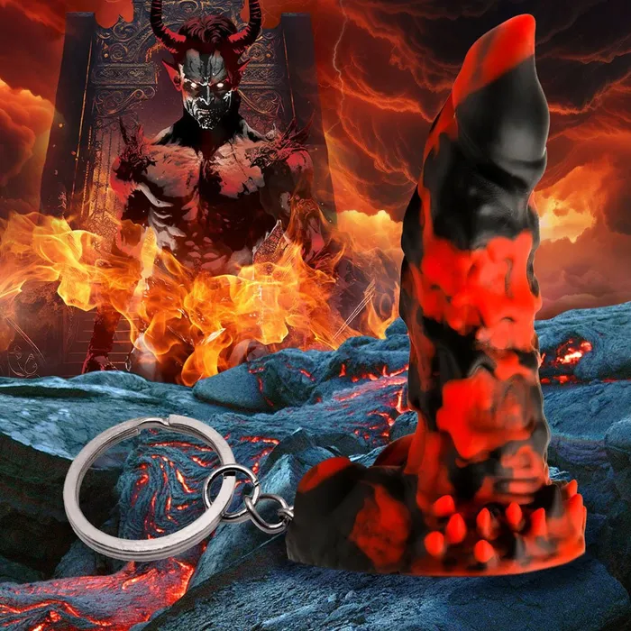 Dildos XR Brands Creature Cocks Fire Demon Keychain Novelty Fantasy Dildo Keyring Dildos XR Brands Creature Cocks Fire Demon Keychain Novelty Fantasy Dildo Keyring