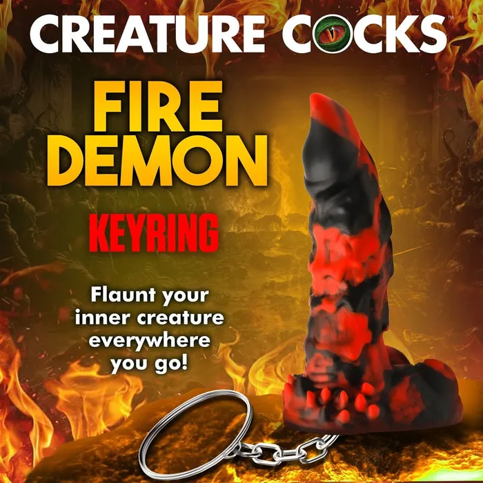 Dildos XR Brands Creature Cocks Fire Demon Keychain Novelty Fantasy Dildo Keyring Dildos XR Brands Creature Cocks Fire Demon Keychain Novelty Fantasy Dildo Keyring