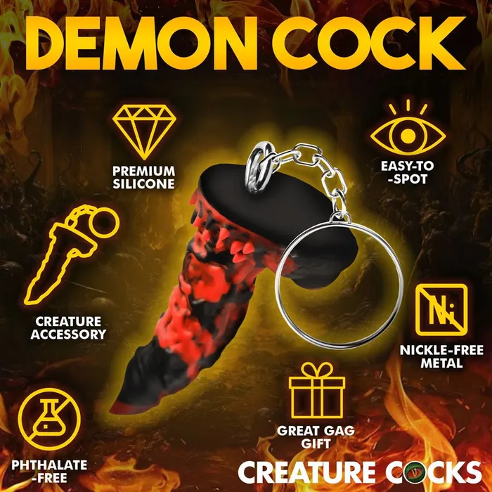 Dildos XR Brands Creature Cocks Fire Demon Keychain Novelty Fantasy Dildo Keyring Dildos XR Brands Creature Cocks Fire Demon Keychain Novelty Fantasy Dildo Keyring