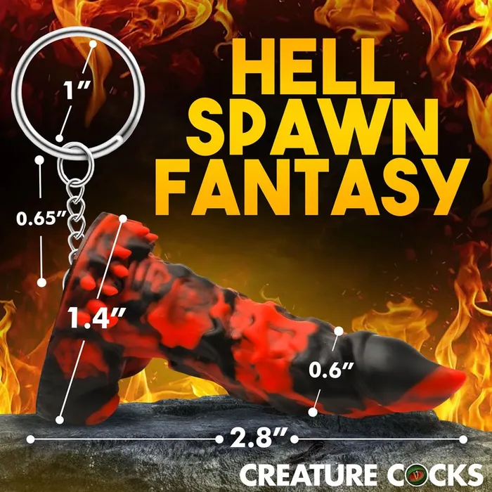 Dildos XR Brands Creature Cocks Fire Demon Keychain Novelty Fantasy Dildo Keyring Dildos XR Brands Creature Cocks Fire Demon Keychain Novelty Fantasy Dildo Keyring