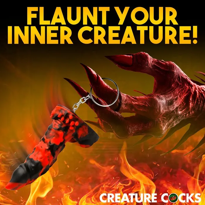 Dildos XR Brands Creature Cocks Fire Demon Keychain Novelty Fantasy Dildo Keyring Dildos XR Brands Creature Cocks Fire Demon Keychain Novelty Fantasy Dildo Keyring