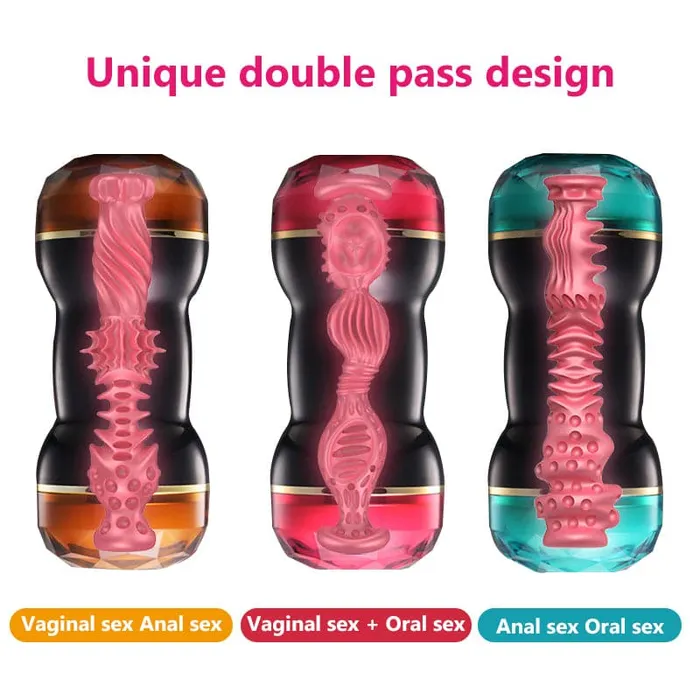 Dual Head Double Tunnel Options Masturbation Cup Onion Toy Dildos Dual Head Double Tunnel Options Masturbation Cup Onion Toy Dildos