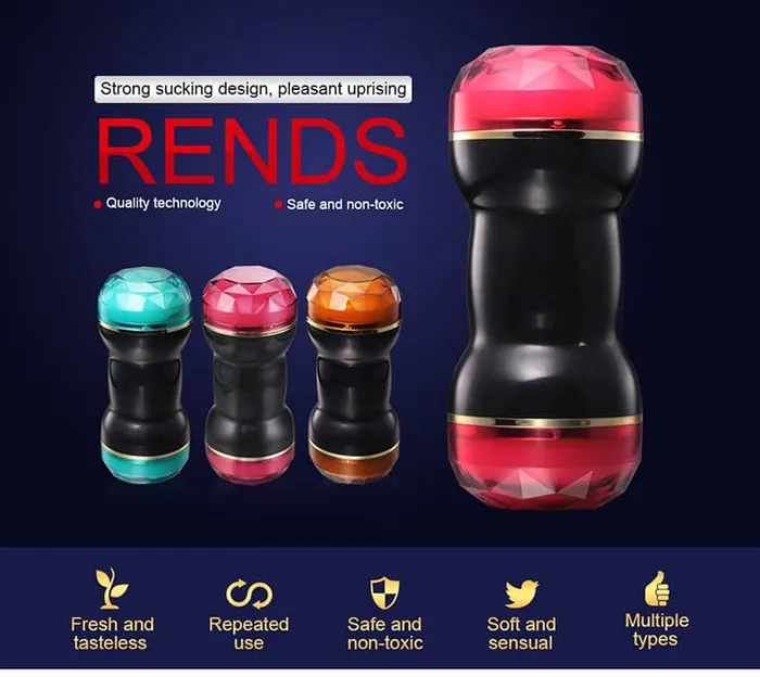 Dual Head Double Tunnel Options Masturbation Cup Onion Toy Dildos Dual Head Double Tunnel Options Masturbation Cup Onion Toy Dildos