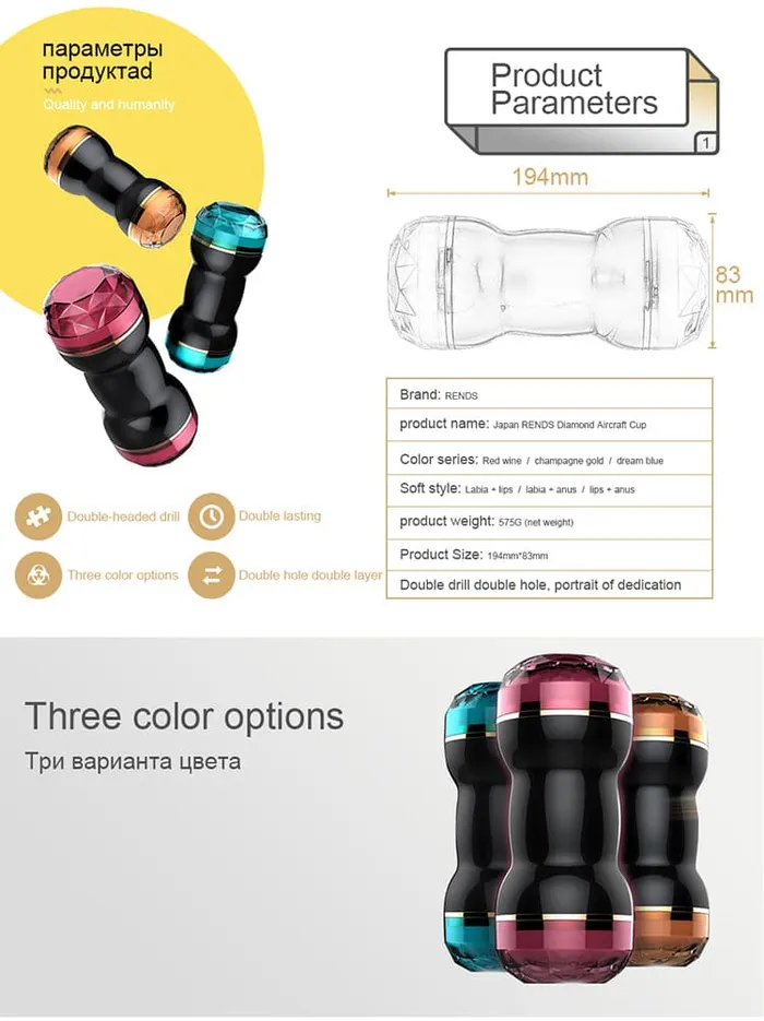Dual Head Double Tunnel Options Masturbation Cup Onion Toy Dildos Dual Head Double Tunnel Options Masturbation Cup Onion Toy Dildos