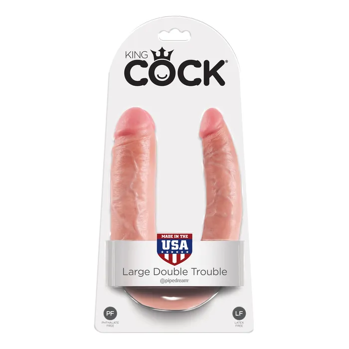 King Cock UShaped Large Double Trouble King Cock Dildos
