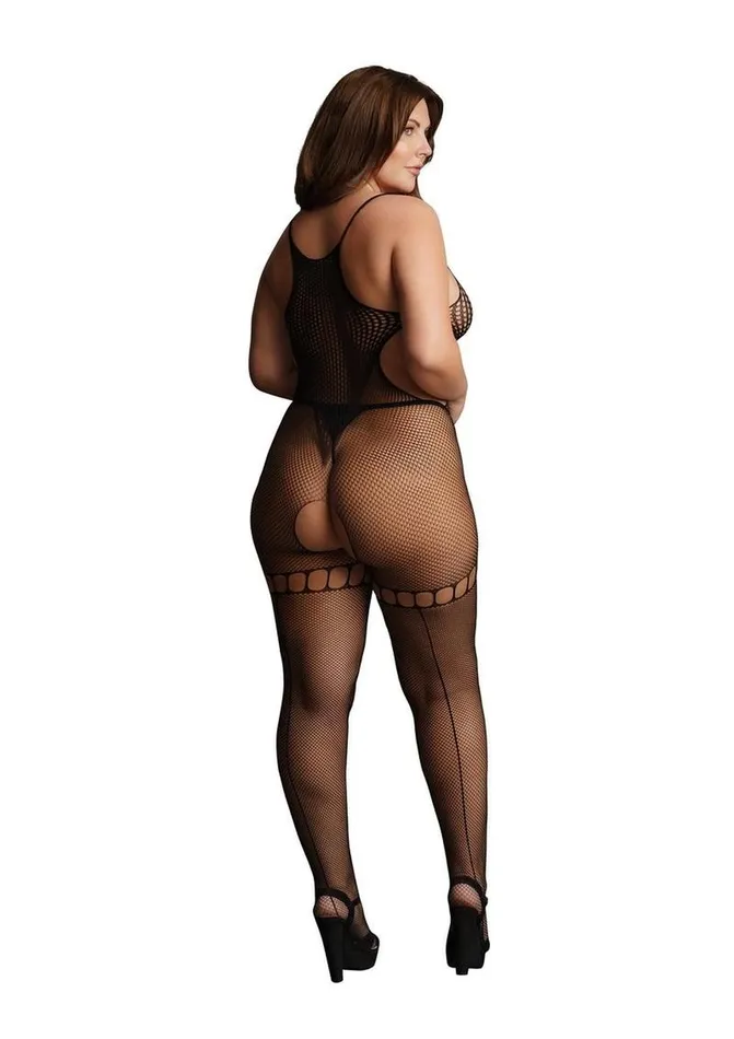 Le Desir Duo Net High Neck Bodystocking Le Desir Bodystockings Playsuits