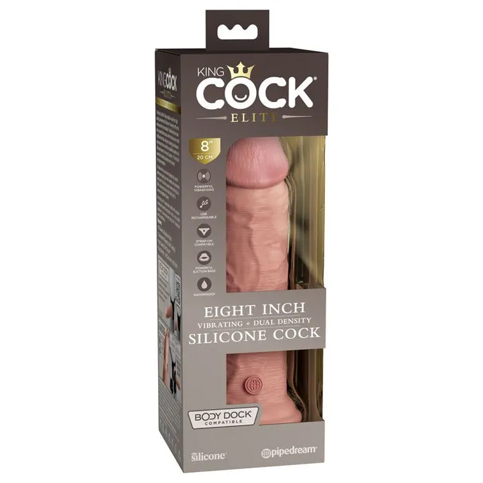 Pipedream Dildos King Cock Elite 8 Vibrating Dual Density Cock Flesh