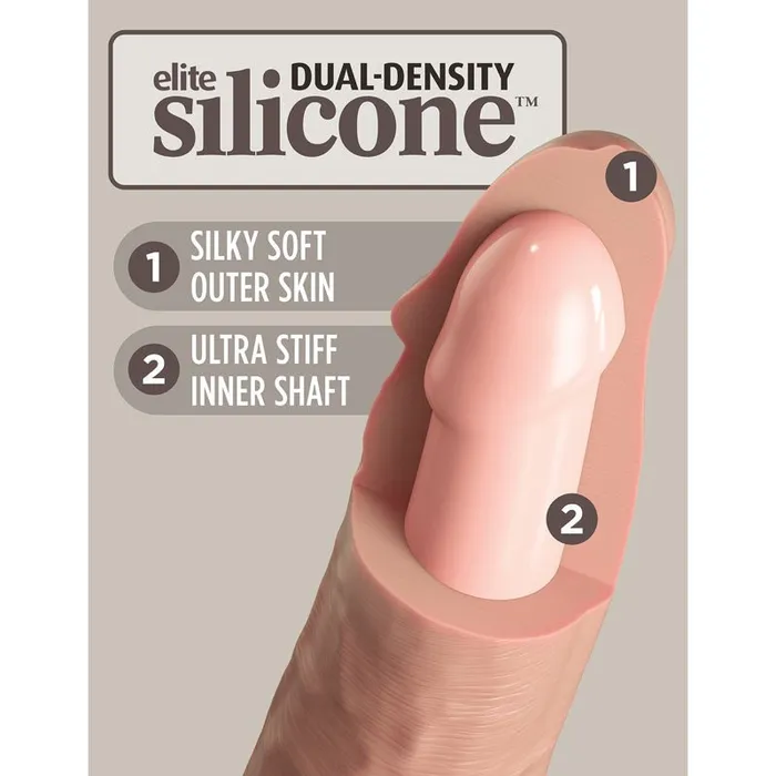 Pipedream Dildos King Cock Elite 8 Vibrating Dual Density Cock Flesh Pipedream Dildos King Cock Elite 8 Vibrating Dual Density Cock Flesh