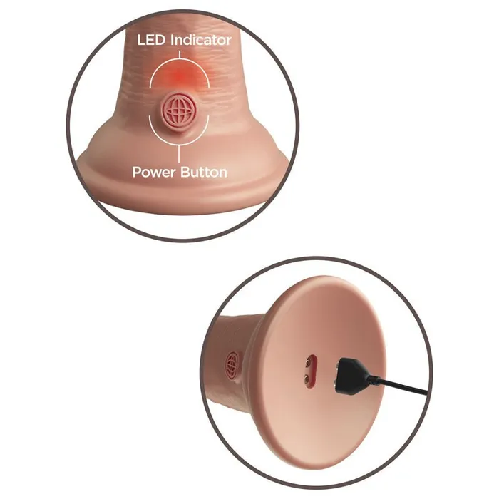 Pipedream Dildos King Cock Elite 8 Vibrating Dual Density Cock Flesh Pipedream Dildos King Cock Elite 8 Vibrating Dual Density Cock Flesh