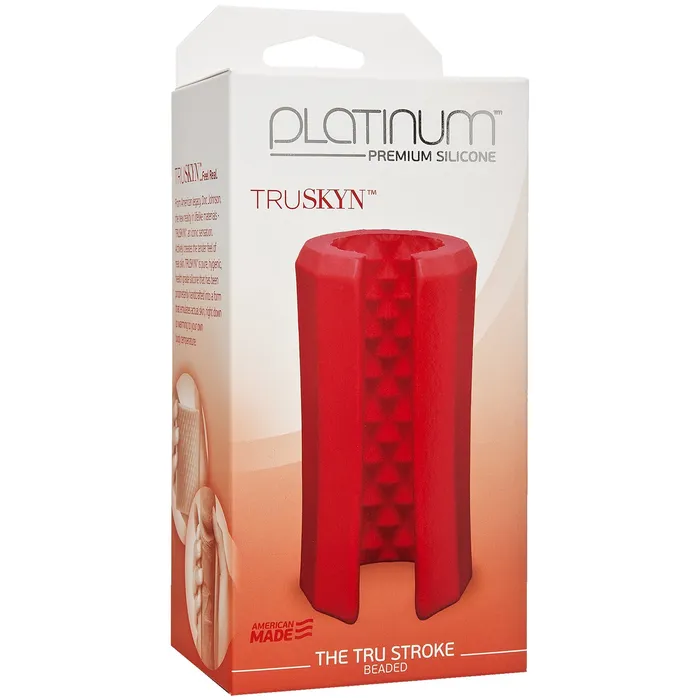 Platinum Premium Silicone Anal Platinum The Tru Stroke Beaded Red