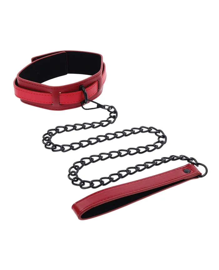 Sex Mischief Exs Ohs Collar Leash RedBlack Sportsheets International Anal