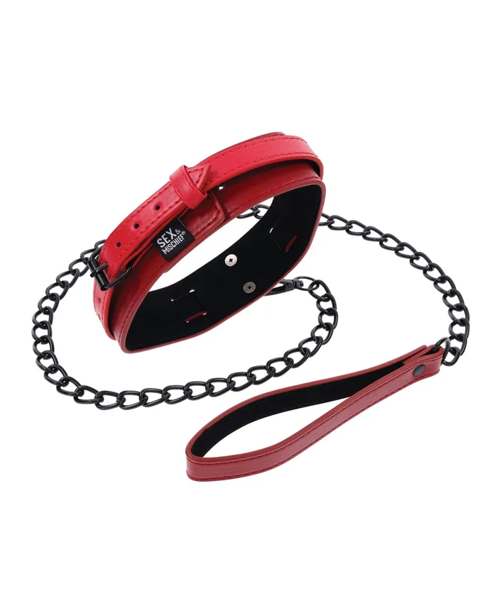 Sex Mischief Exs Ohs Collar Leash RedBlack Sportsheets International Anal