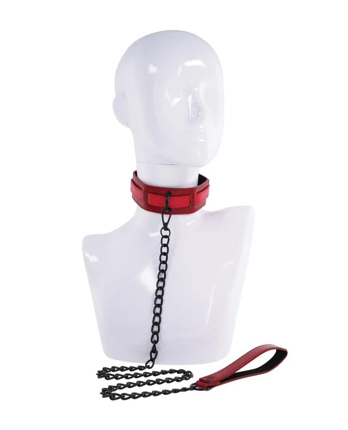 Sex Mischief Exs Ohs Collar Leash RedBlack Sportsheets International Anal